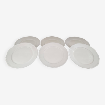 Lot de 6 assiettes plates en grès émaillé beige IKEA marli échancré