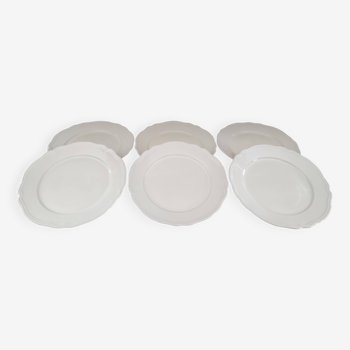 Set of 6 dinner plates in beige enameled stoneware IKEA marli indented