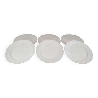 Lot de 6 assiettes plates en grès émaillé beige IKEA marli échancré