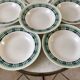 Set of 6 green hollow plates Digoin Sarreguemines 30s
