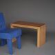 Vintage bench in solid pine from the 1970s.