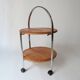 Foldable wooden rolling dessert trolley