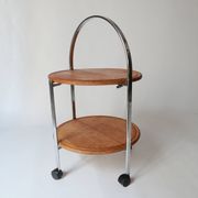 Desserte roulante pliante en bois massif