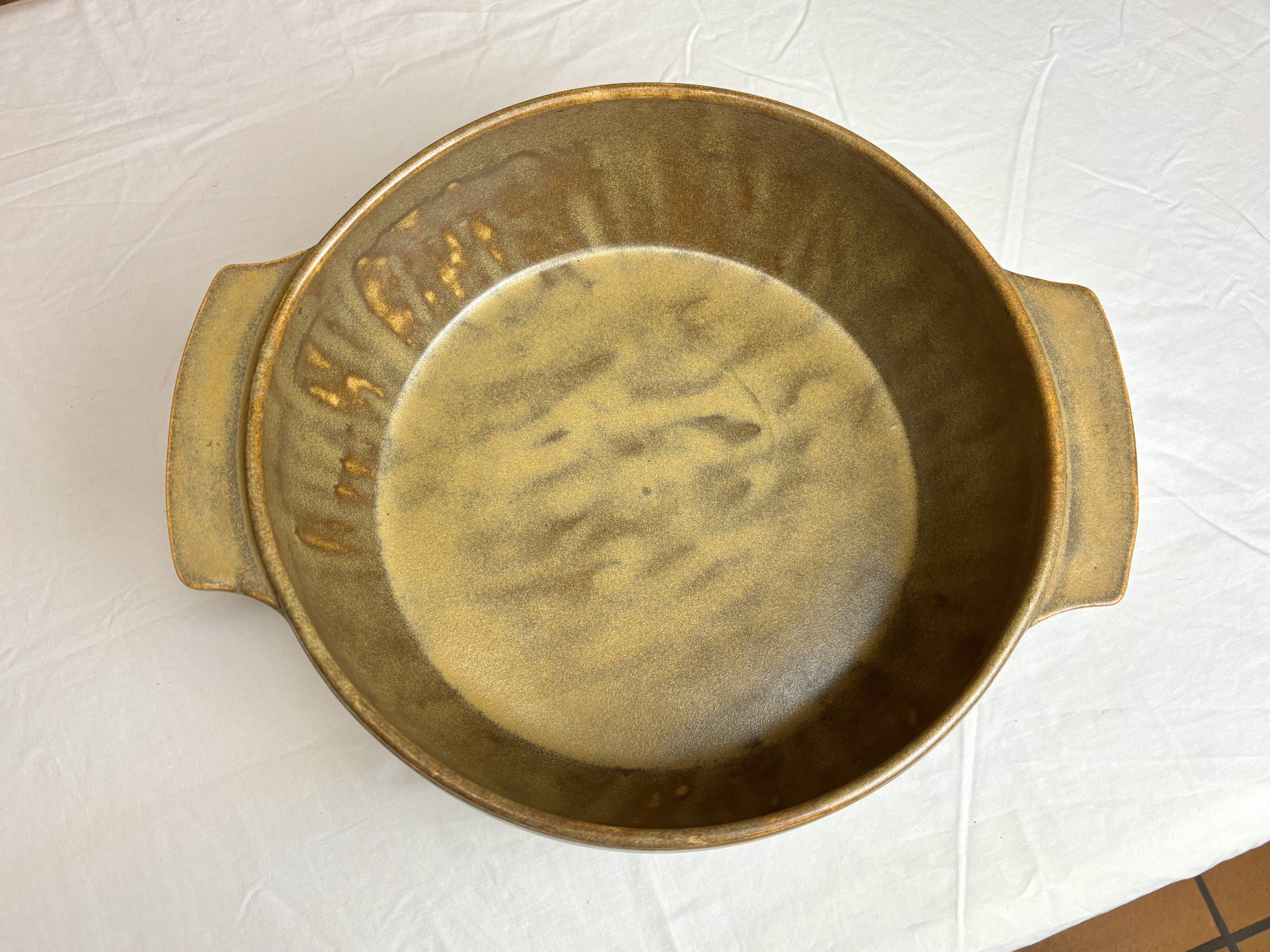Grande bassine type vasque en grès artisanal