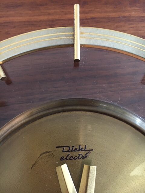 Vintage brass Diehl clock Germany 1960