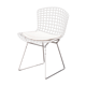Chaise Wire blanche avec galette d'origine de Harry Bertoia pour Knoll