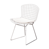 White Wire chair with original cake by Harry Bertoia - Knoll - Vintage