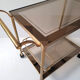 Belgo Chrom serving trolley in gold metal from the 60s/70s