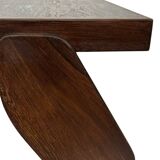 Vintage Coffee Table Wengé Brutalist Postmodern 70's Design