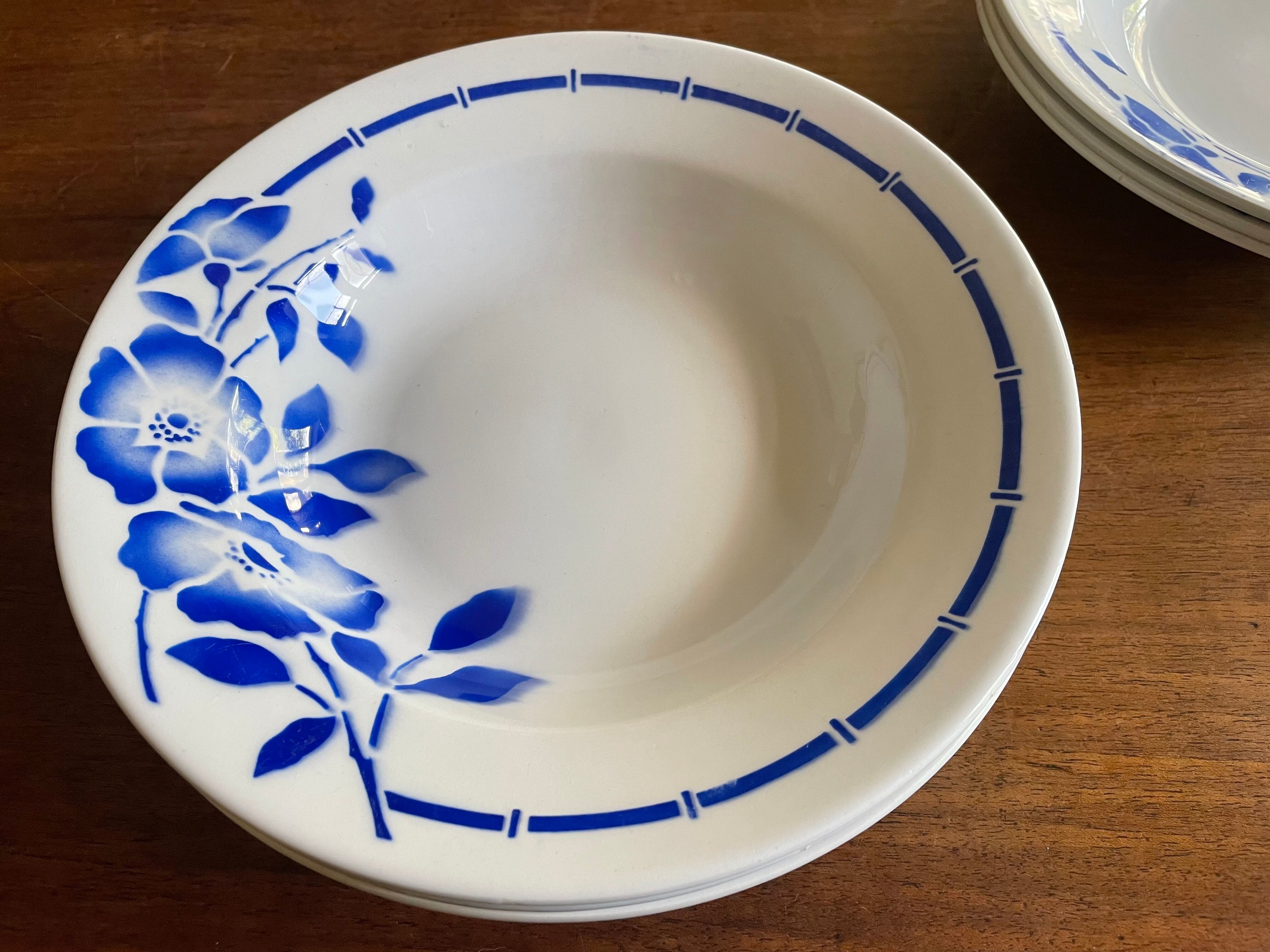 Hollow plates ceranord saint amand blue flower