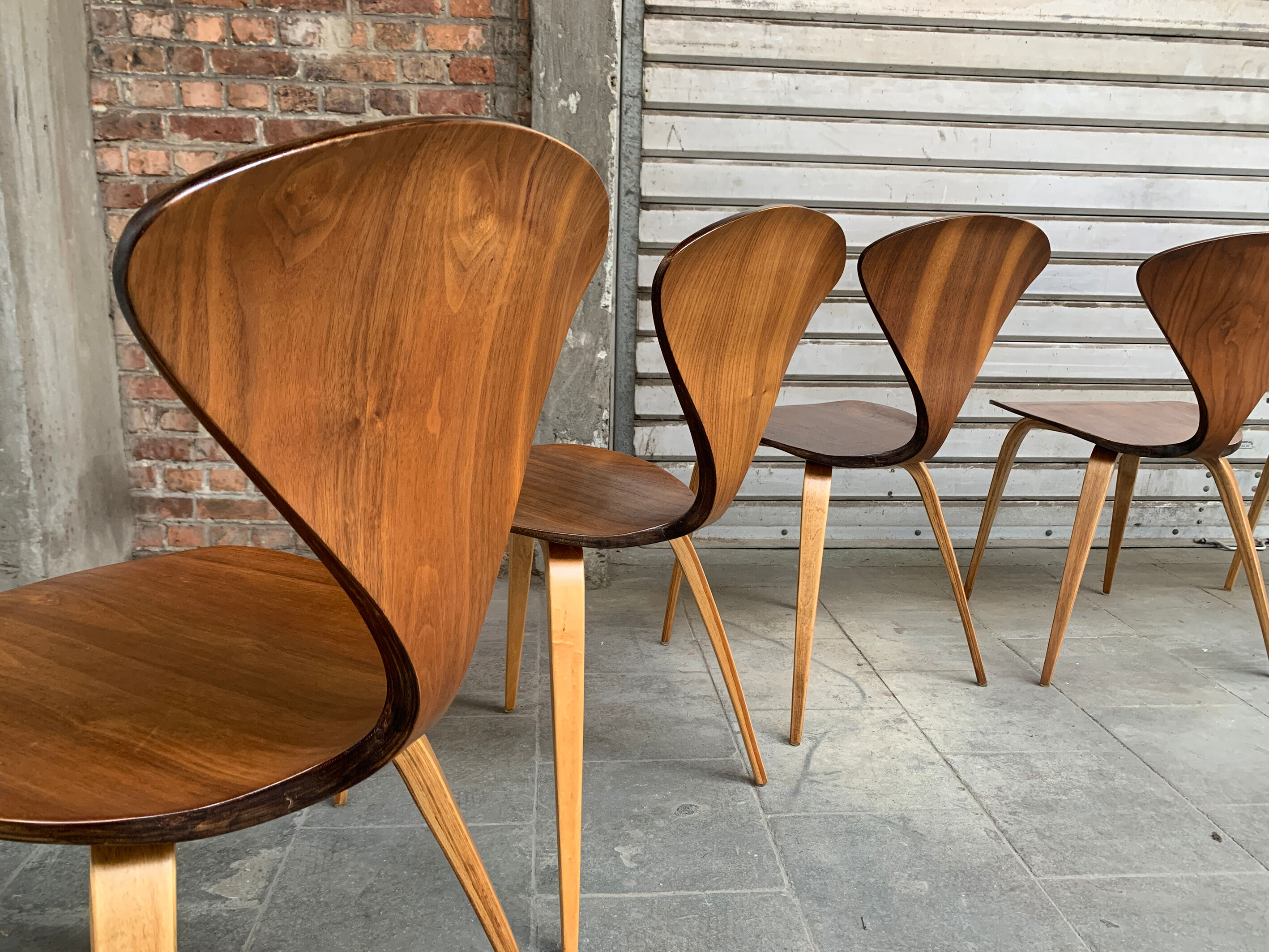 Series of 6 Norman Cherner chairs for Plycraft USA in teak, 1960s