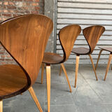 Series of 6 Norman Cherner chairs for Plycraft USA in teak, 1960s