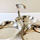 Aperitif server in silver metal, fish handle, 1950s