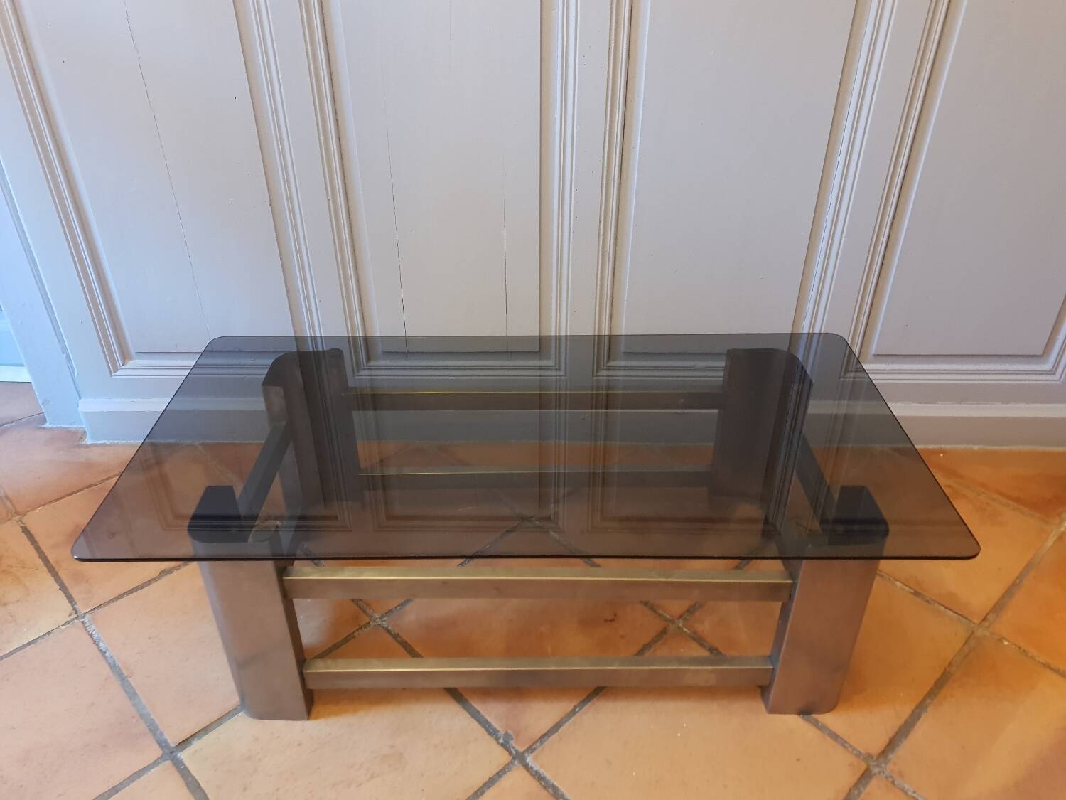 Stainless steel coffee table 1970