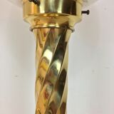 Pair of gilded column lamps Hollywood Regency style