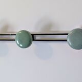 Vintage green metal triple coat hook