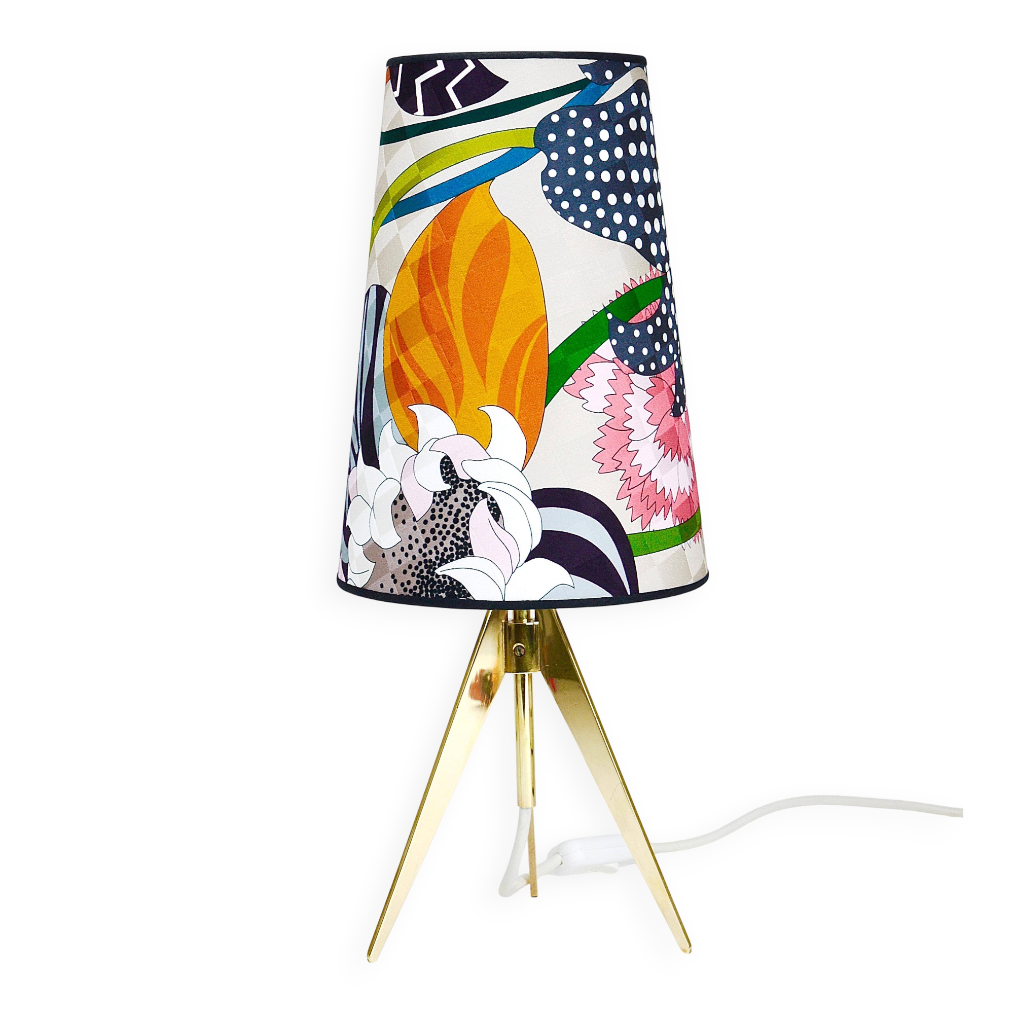 Adjustable tripod table lamp in brass Missoni x Kalmar Vienna, Austria, 1950s