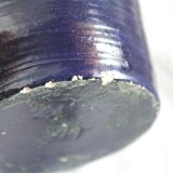 Blue grooved vase