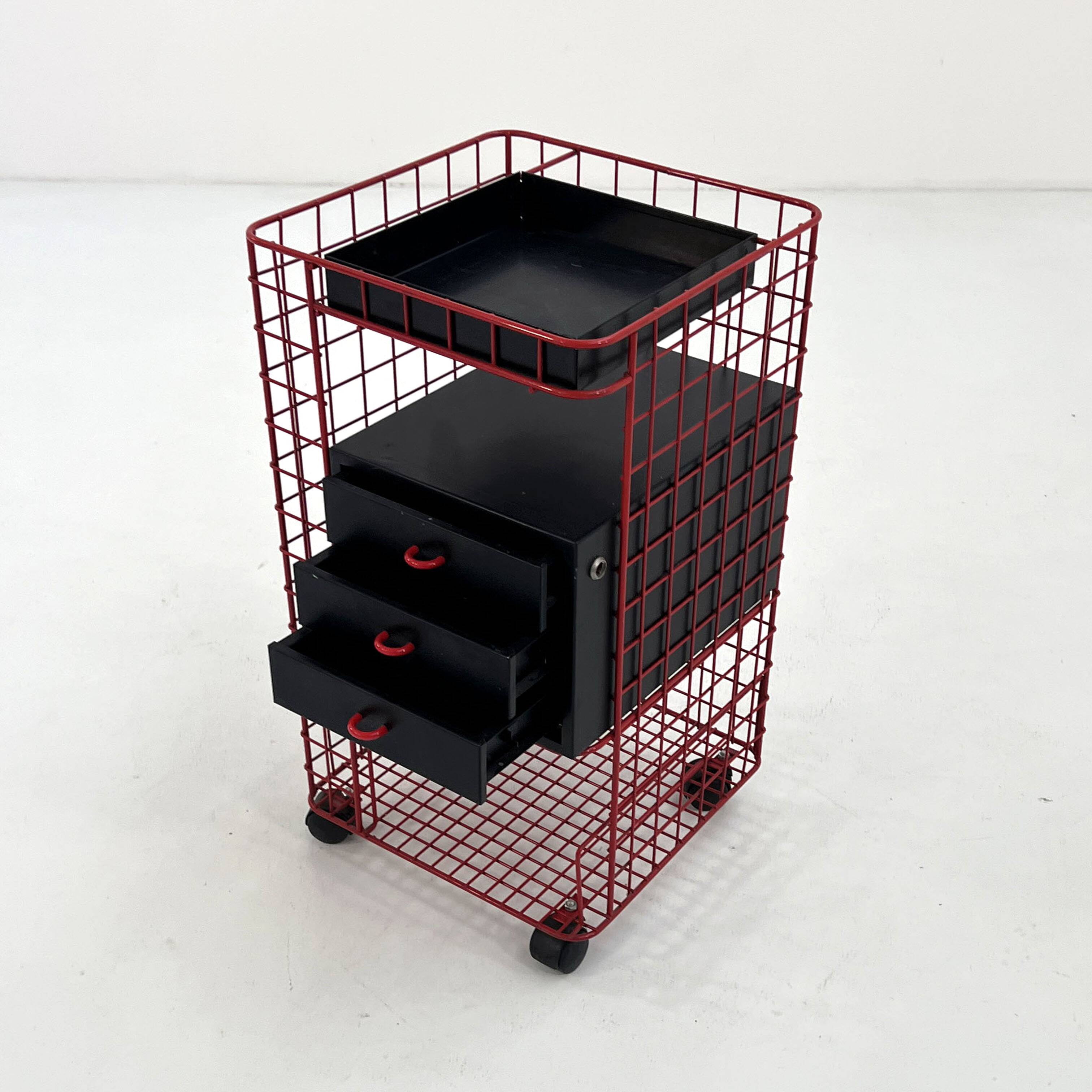 Office furniture on wheels with metal drawers, 1980s