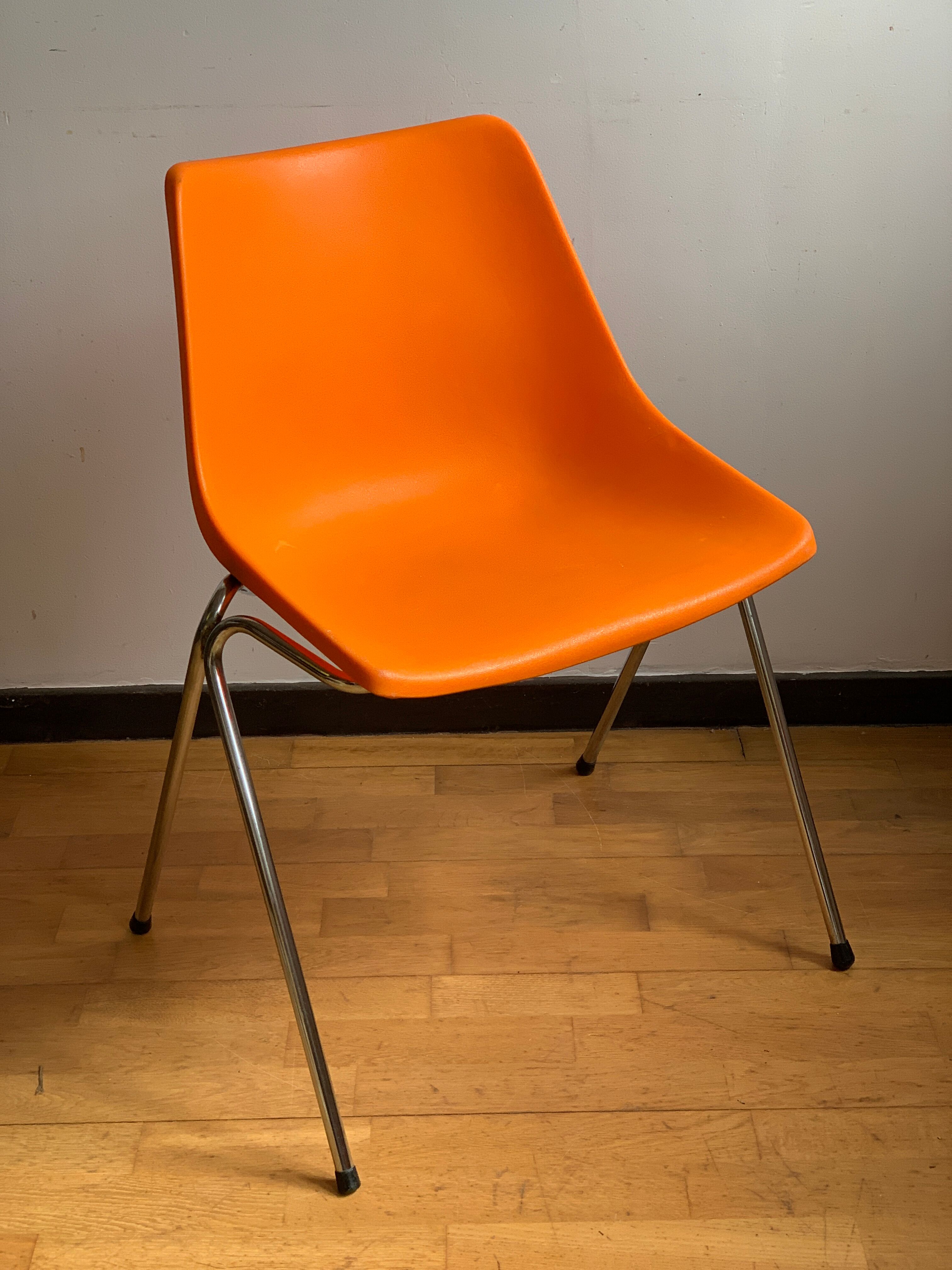 Vintage orange shell chair