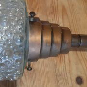 Lampe vintage laiton et verre granité