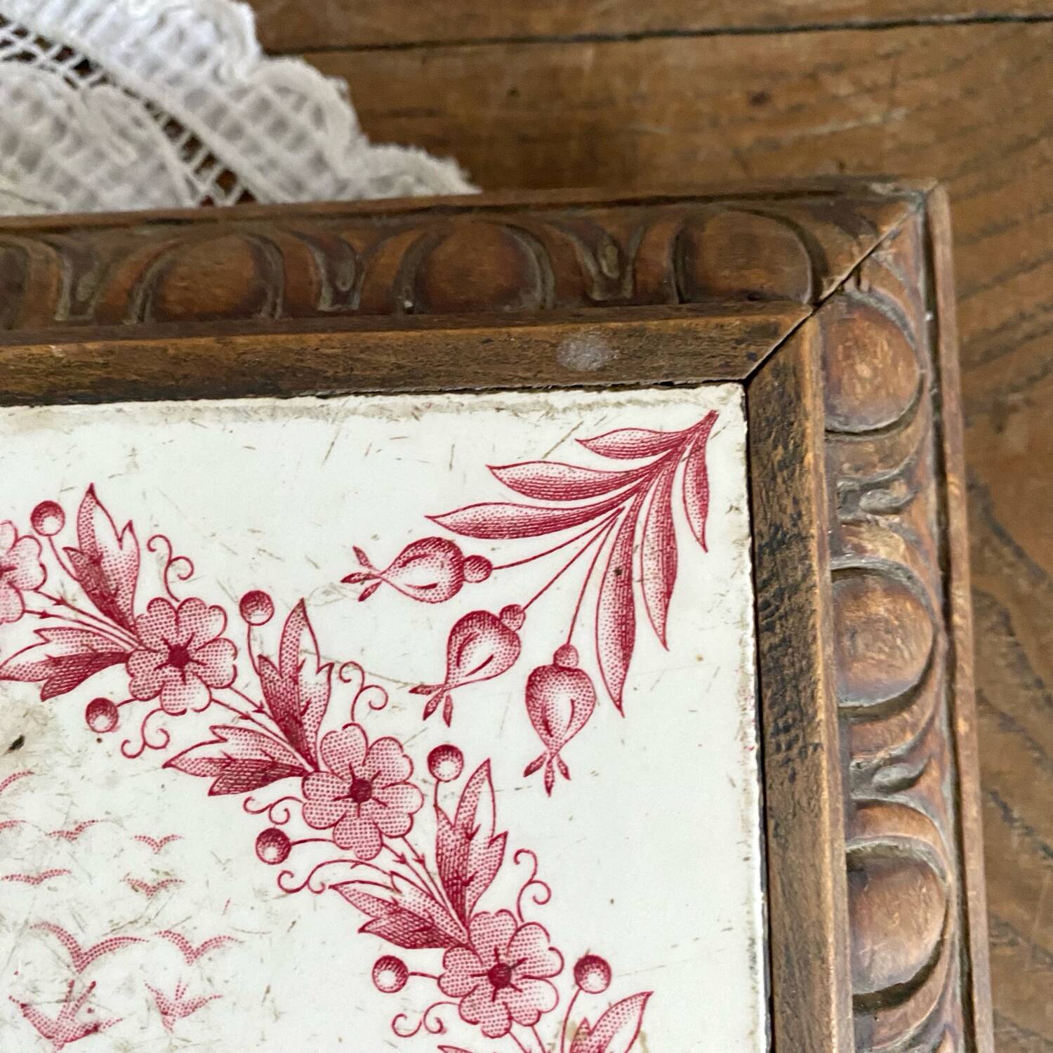 Ironstone trivet with birds