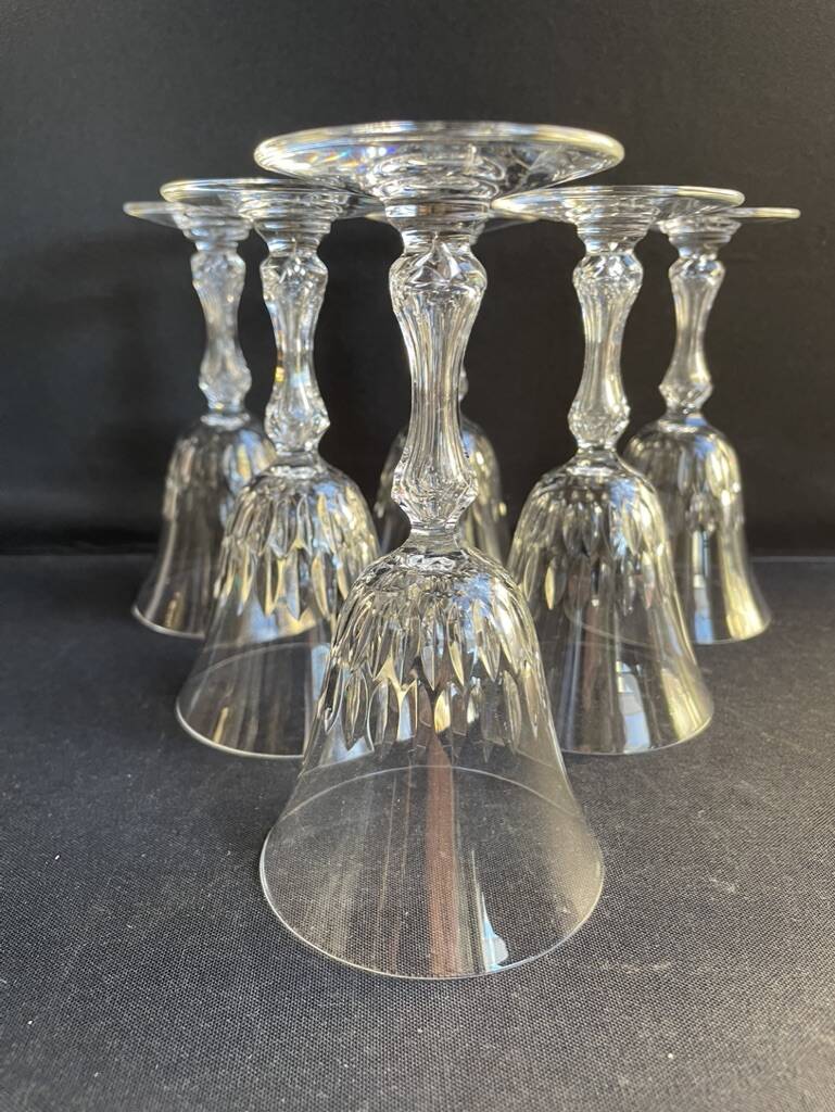 6 Saint Louis wine glasses cut Lozère service stamped