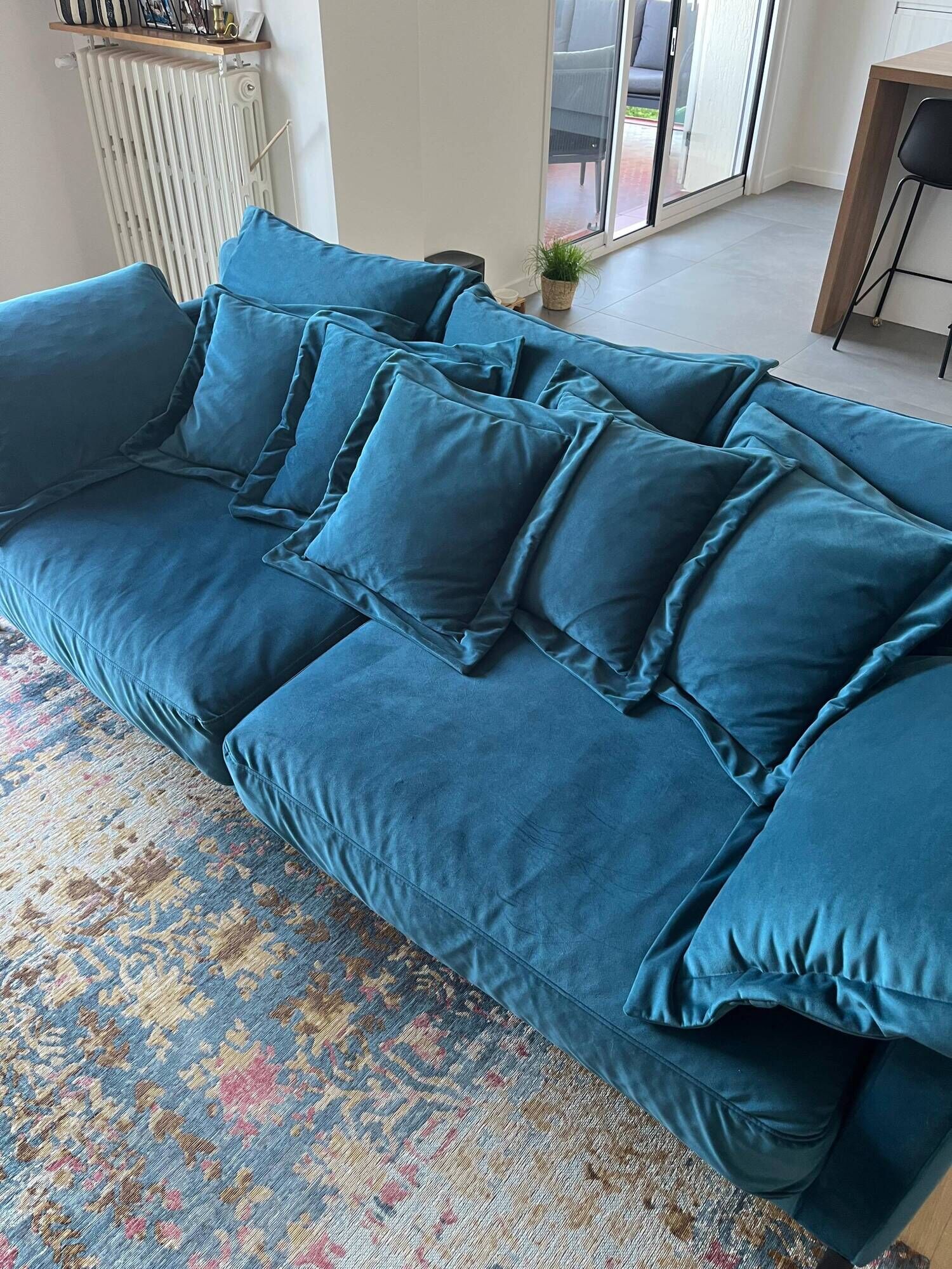 Canapé lullaby 3 seater petrol blue velvet kare design