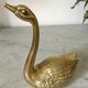 Vintage brass swan
