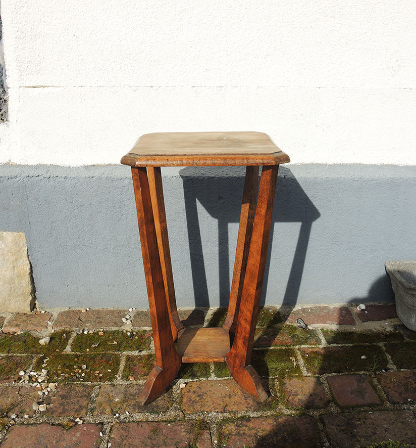 Old art deco style wooden pedestal table