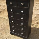 Chiffonier from the 1980s in black patinated fir