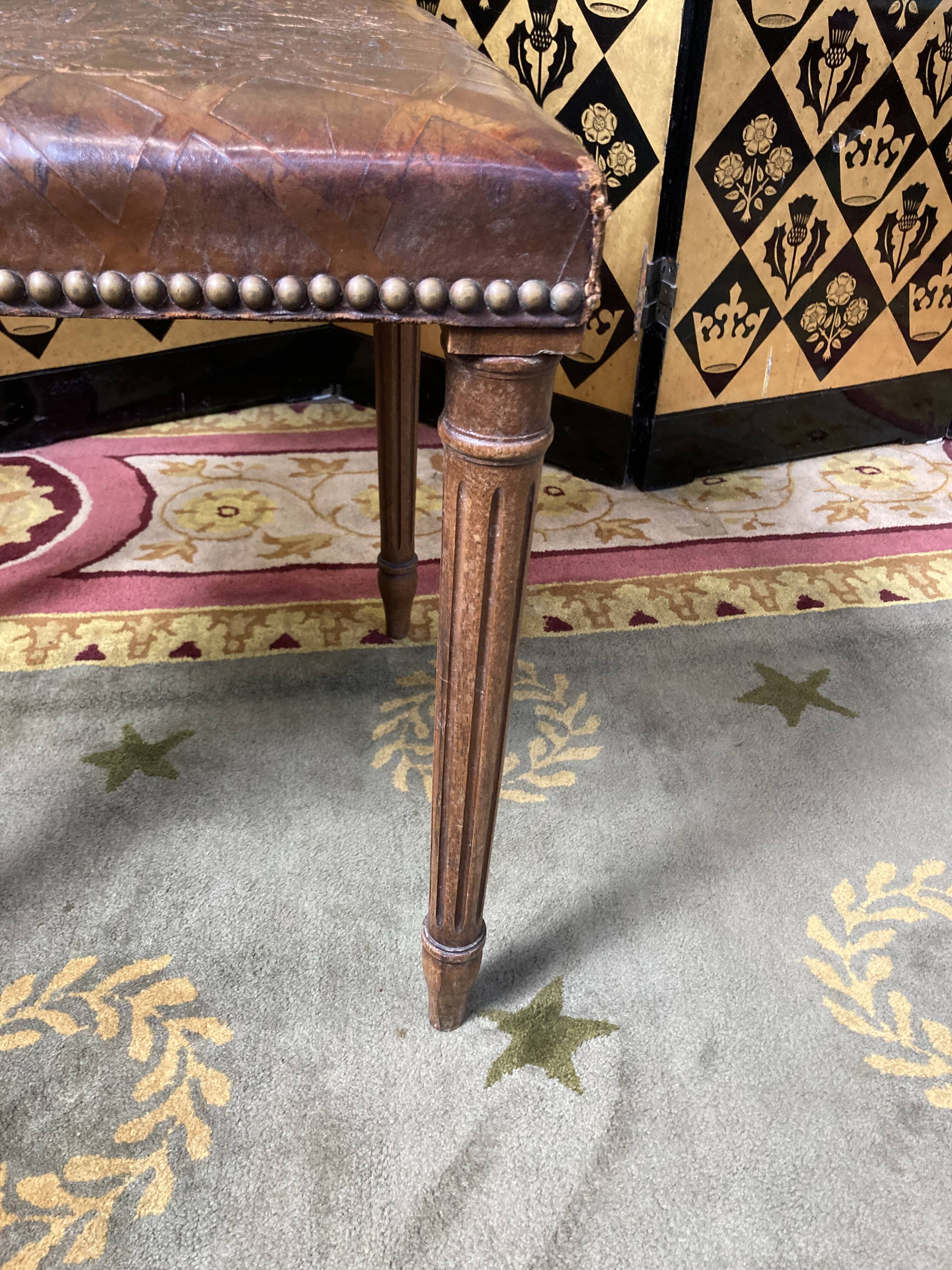 10 Louis XVI chairs seated leather