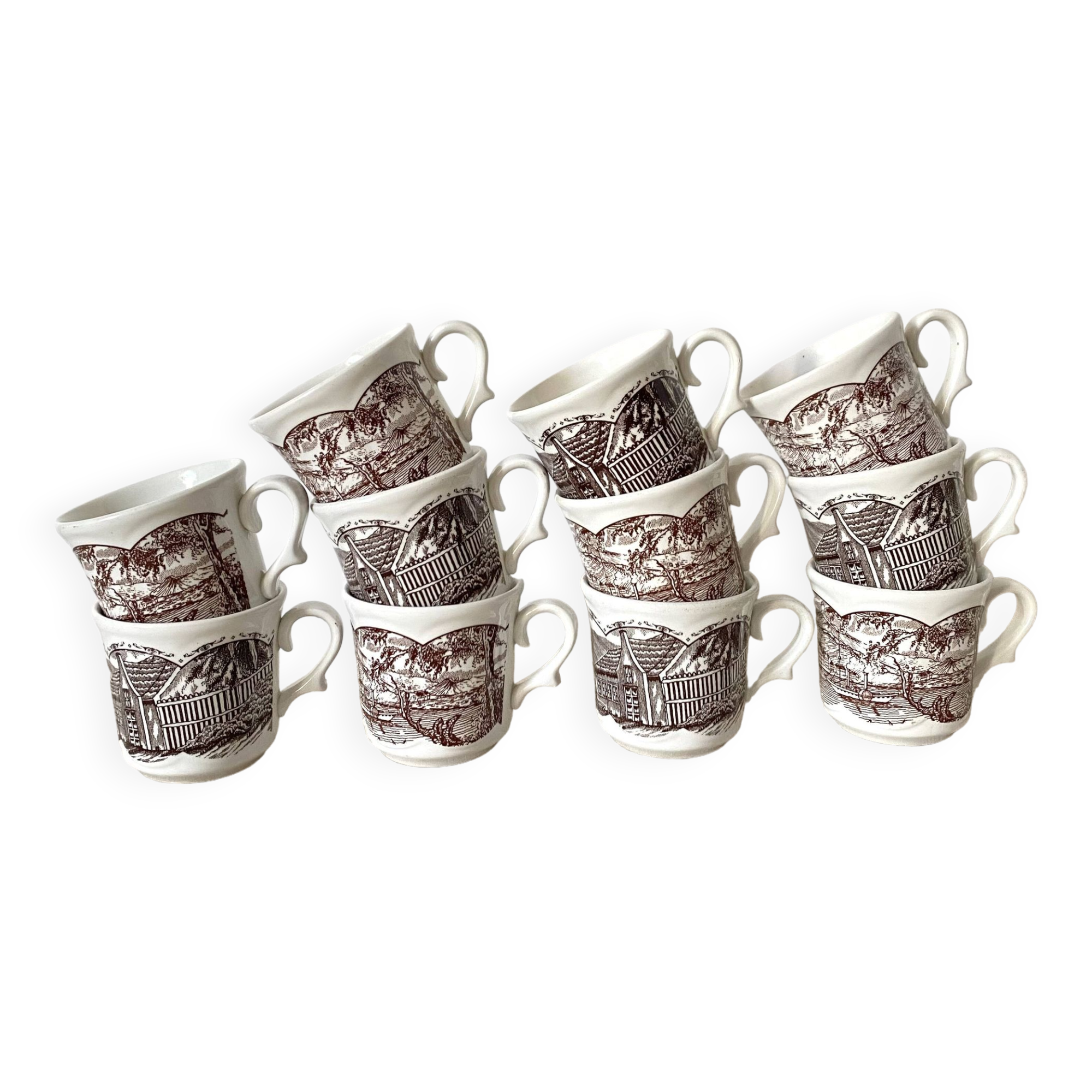 Swiss Landscape earthenware mugs - Italy