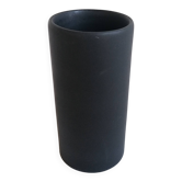 Matte black cylinder vase by Antonio Lampecco