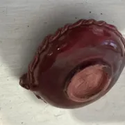 Small red ceramic catchall signed Bily – 1950s