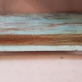 Burmese teak bench with original blue patina