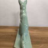 Celadon green crackled ceramic dog circa 1930