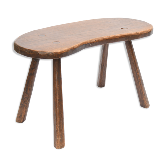 Brutalist solid wood bench