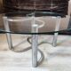 Vintage chrome steel and glass coffee table from Italy from the 70s