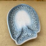 Ancien plat vallauris de jean austruy forme poisson céramique bleu gris #b654