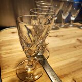 12 small twisted bistro glasses, 19th century
