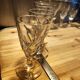 12 small twisted bistro glasses, 19th century
