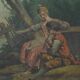 Painted Wooden Trumeau Mirror, Louis XV Style – Late 19th Century