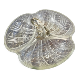 Ancien serviteur art nouveau en verre et métal