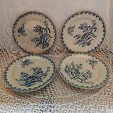 4 flat plates "thistles" from gien