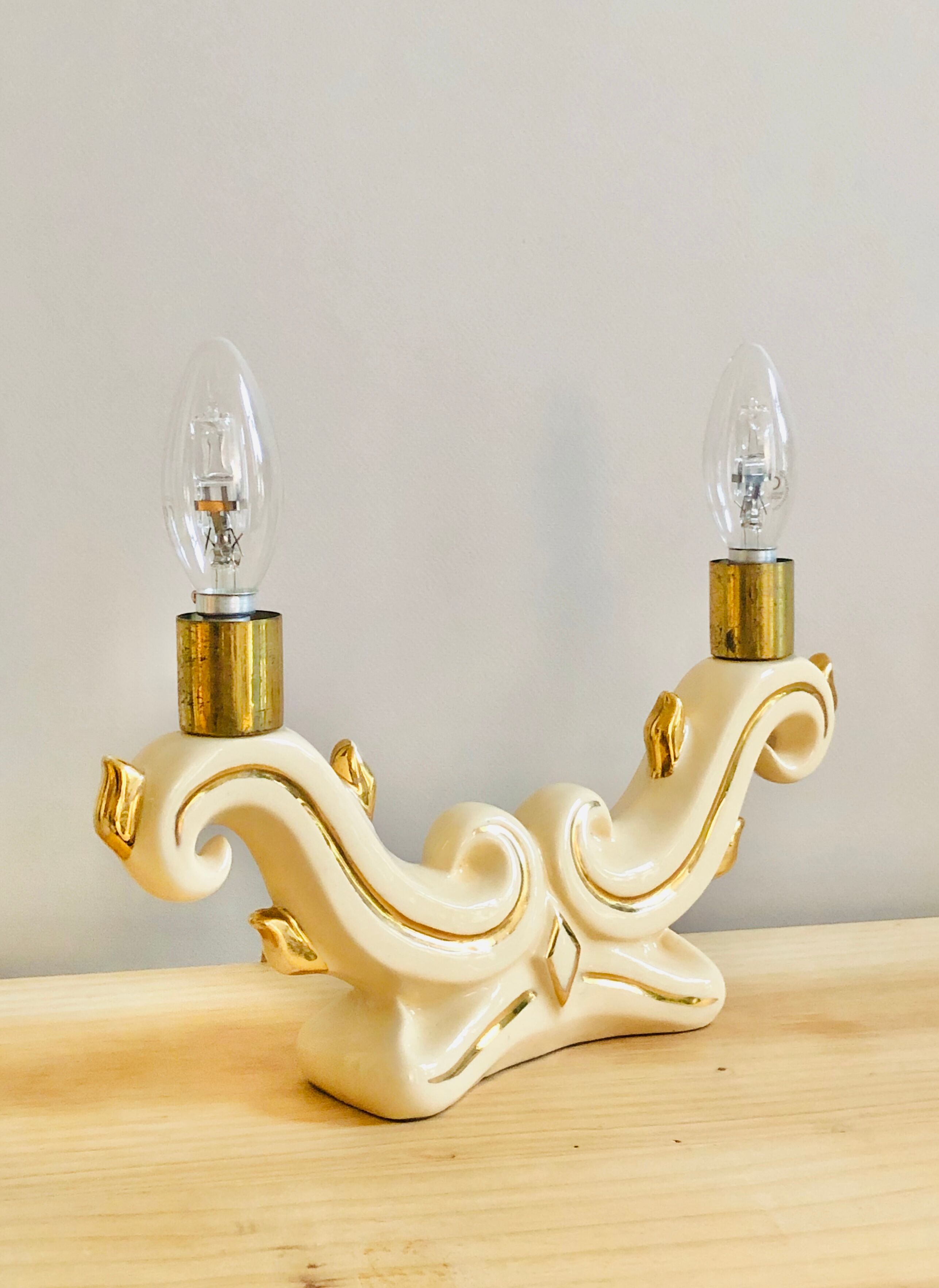 Ceramic candlestick lamp
