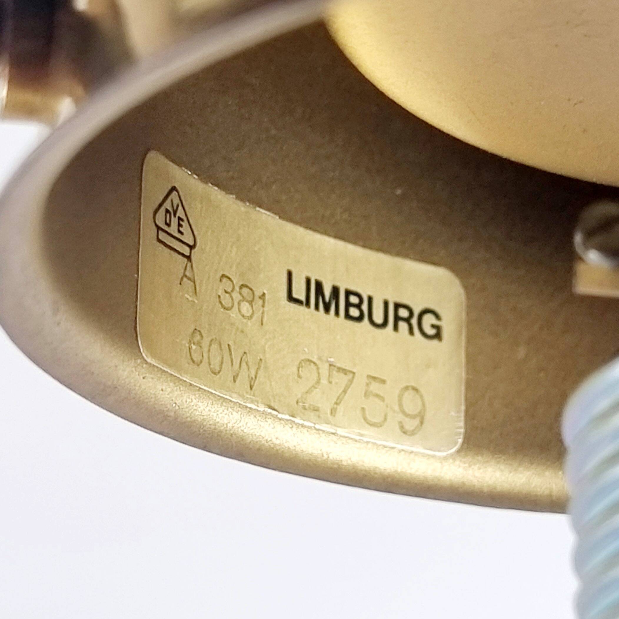 Mid-Century Glass Flush Mount/Ceiling Light from Limburg, Germany, 1960s