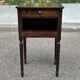 Vintage Louis XVI style bedside table – Dark wood & Fluted legs
