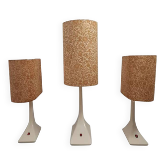 Trois lampes à imprimé floral Space Age - années 1960
