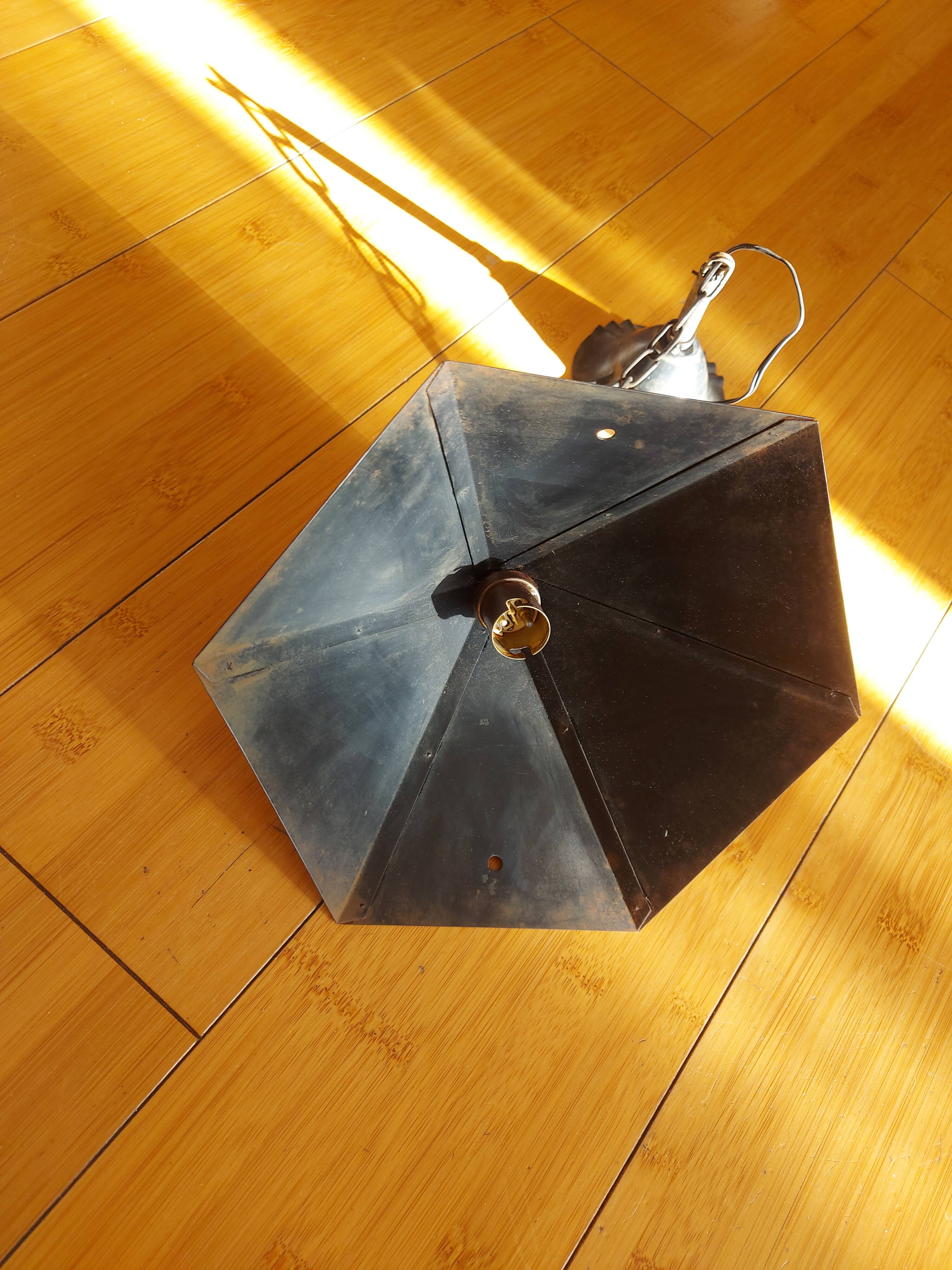 Pendant light, stained glass vestibule lantern